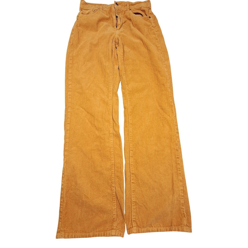 7 For All Mankind Mustard Yellow Corduroy Wide Leg Pants 32x33